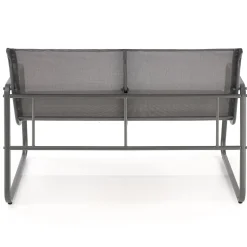 Garnero Arredamenti Set giardino relax 75x45cm 2 sedie divano e tavolino acciaio grigio Eden Best