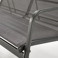 Garnero Arredamenti Set giardino relax 75x45cm 2 sedie divano e tavolino acciaio grigio Eden Best