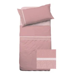 Garnero Arredamenti Set lenzuola letto singolo in cotone cipria Freedom Hot