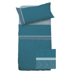 Garnero Arredamenti Set lenzuola letto singolo in cotone petrolio Freedom