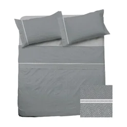 Garnero Arredamenti Set lenzuola matrimoniali in cotone grigio Freedom New