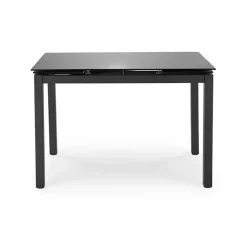 Garnero Arredamenti Set tavolo 110/170cm + 4 sedie imbottite grigio nero Albani Best