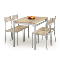 Garnero Arredamenti Set tavolo 110x75cm + 4 sedie da giardino acciaio Oasi Rovere sonoma Discount