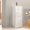 Garnero Arredamenti Settimino 50x122h cm 6 cassetti moderno bianco lucido Neve New