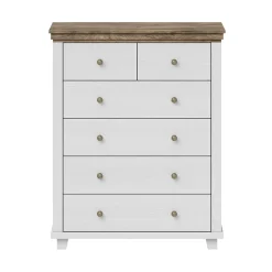 Garnero Arredamenti Settimino 90x113h cm 6 cassetti moderno quercia Texel Bianco Frassinato Discount