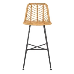 Garnero Arredamenti Sgabello alto 100 cm in rattan metallo nero Fresh Discount