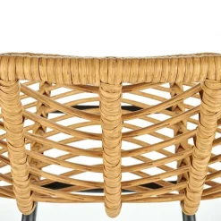 Garnero Arredamenti Sgabello alto 100 cm in rattan metallo nero Fresh Discount