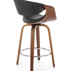 Garnero Arredamenti Sgabello alto da bar in ecopelle moderno noce nero Ruby Noce - Nero New