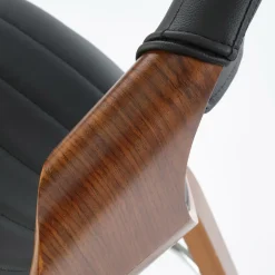 Garnero Arredamenti Sgabello alto da bar in ecopelle moderno noce nero Ruby Noce - Nero New