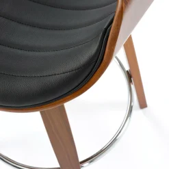 Garnero Arredamenti Sgabello alto da bar in ecopelle moderno noce nero Ruby Noce - Nero New