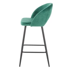 Garnero Arredamenti Sgabello alto moderno da bar in velluto nero Fober Verde Online