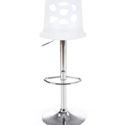 Garnero Arredamenti Sgabello alto regolabile design moderno bianco acciaio cromato Oliver Best