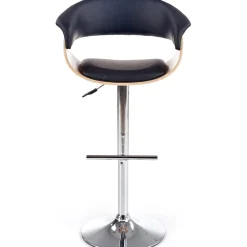 Garnero Arredamenti Sgabello alto regolabile in ecopelle nero rovere Lucy Outlet