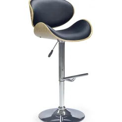 Garnero Arredamenti Sgabello alto regolabile in ecopelle rovere Maggie Nero