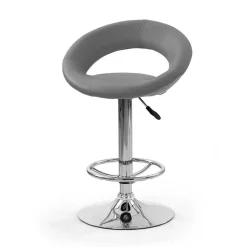 Garnero Arredamenti Sgabello elevabile da bar in ecopelle grigio acciaio cromato Samui Clearance