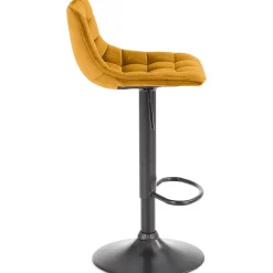 Garnero Arredamenti Sgabello imbottito regolabile in velluto senape nero Fost Giallo