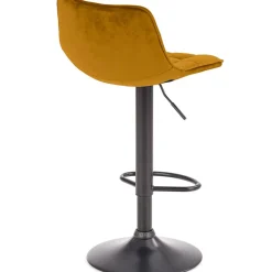 Garnero Arredamenti Sgabello imbottito regolabile in velluto senape nero Fost Giallo