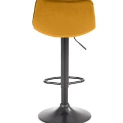 Garnero Arredamenti Sgabello imbottito regolabile in velluto senape nero Fost Giallo