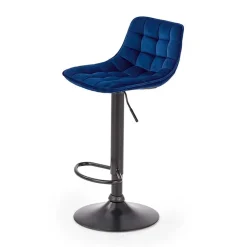 Garnero Arredamenti Sgabello imbottito regolabile in velluto nero Fost Blu Outlet