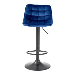 Garnero Arredamenti Sgabello imbottito regolabile in velluto nero Fost Blu Outlet