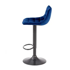 Garnero Arredamenti Sgabello imbottito regolabile in velluto nero Fost Blu Outlet