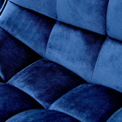 Garnero Arredamenti Sgabello imbottito regolabile in velluto nero Fost Blu Outlet