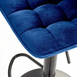Garnero Arredamenti Sgabello imbottito regolabile in velluto nero Fost Blu Outlet