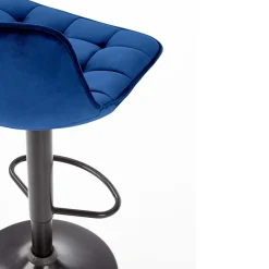 Garnero Arredamenti Sgabello imbottito regolabile in velluto nero Fost Blu Outlet