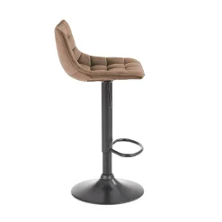 Garnero Arredamenti Sgabello imbottito regolabile in velluto nero Fost Beige Outlet