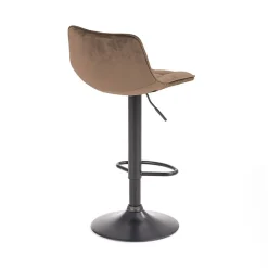 Garnero Arredamenti Sgabello imbottito regolabile in velluto nero Fost Beige Outlet