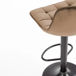 Garnero Arredamenti Sgabello imbottito regolabile in velluto nero Fost Beige Outlet