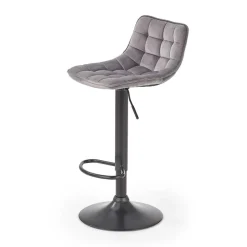 Garnero Arredamenti Sgabello imbottito regolabile in velluto grigio nero Fost Online