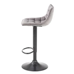 Garnero Arredamenti Sgabello imbottito regolabile in velluto grigio nero Fost Online