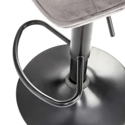 Garnero Arredamenti Sgabello imbottito regolabile in velluto grigio nero Fost Online