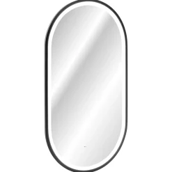 Garnero Arredamenti Specchio da parete con led 50x90cm Glossy 2 Nero Best