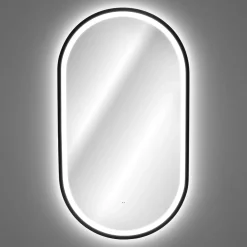 Garnero Arredamenti Specchio da parete con led 50x90cm Glossy 2 Nero Best