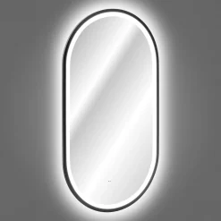 Garnero Arredamenti Specchio da parete con led 50x90cm Glossy 2 Nero Best