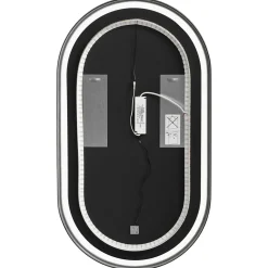 Garnero Arredamenti Specchio da parete con led 50x90cm Glossy 2 Nero Best