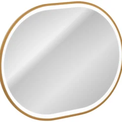 Garnero Arredamenti Specchio da parete con led 70x90cm dorato Glossy 3 Oro Discount