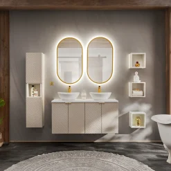 Garnero Arredamenti Specchio da parete retroilluminato 50x90cm dorato Glossy Oro New