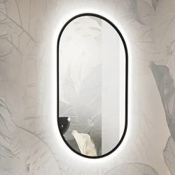 Garnero Arredamenti Specchio da parete retroilluminato 50x90cm Glossy Nero Hot