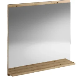 Garnero Arredamenti Specchio da parete 60x57cm con mensola rovere Bully Discount