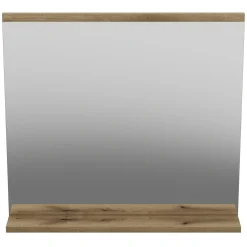 Garnero Arredamenti Specchio da parete 60x57cm con mensola rovere Bully Discount