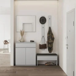 Garnero Arredamenti Specchio ingresso da parete 92x77cm Accent Grigio Sale