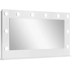 Garnero Arredamenti Specchio 120x67cm da parete per scrivania bianco opaco Eliana