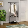 Garnero Arredamenti Stand appendiabiti 85x157h cm con ruote moderno nero Dustin Discount
