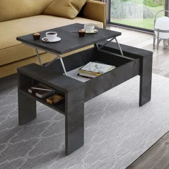 Garnero Arredamenti Tavolino da salotto contenitore 100x50cm moderno Emmet Gihome® Ossido Sale