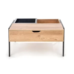 Garnero Arredamenti Tavolino da salotto industrial 85x64cm rovere metallo nero Larisa