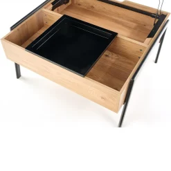 Garnero Arredamenti Tavolino da salotto industrial 85x64cm rovere metallo nero Larisa