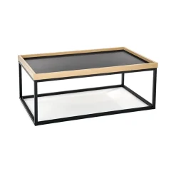 Garnero Arredamenti Tavolino da salotto industrial 100x60cm rovere nero Tammy Discount